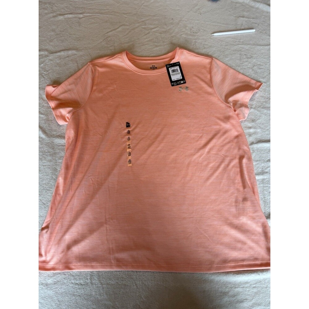 Under Armour UA Velocity Women’s Plus 1X Pink Crew Neck Loose Stretch Tee